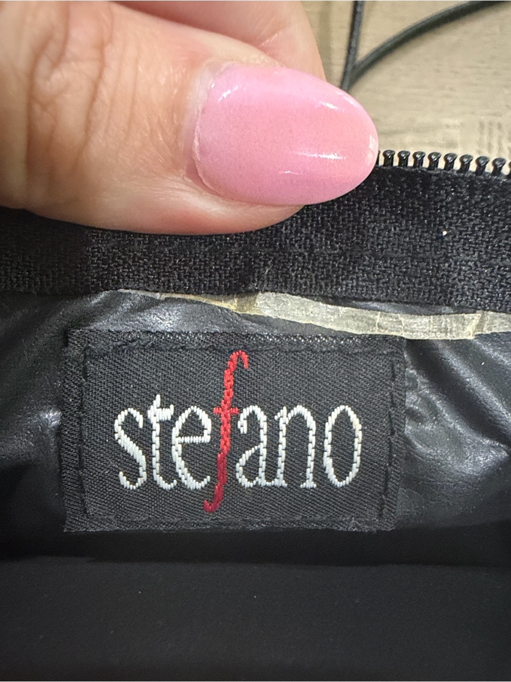 Vintage 80’s 90’s Stefano Black Pebbled Leather Crossbody Purse Removable Strap - Picture 4 of 6